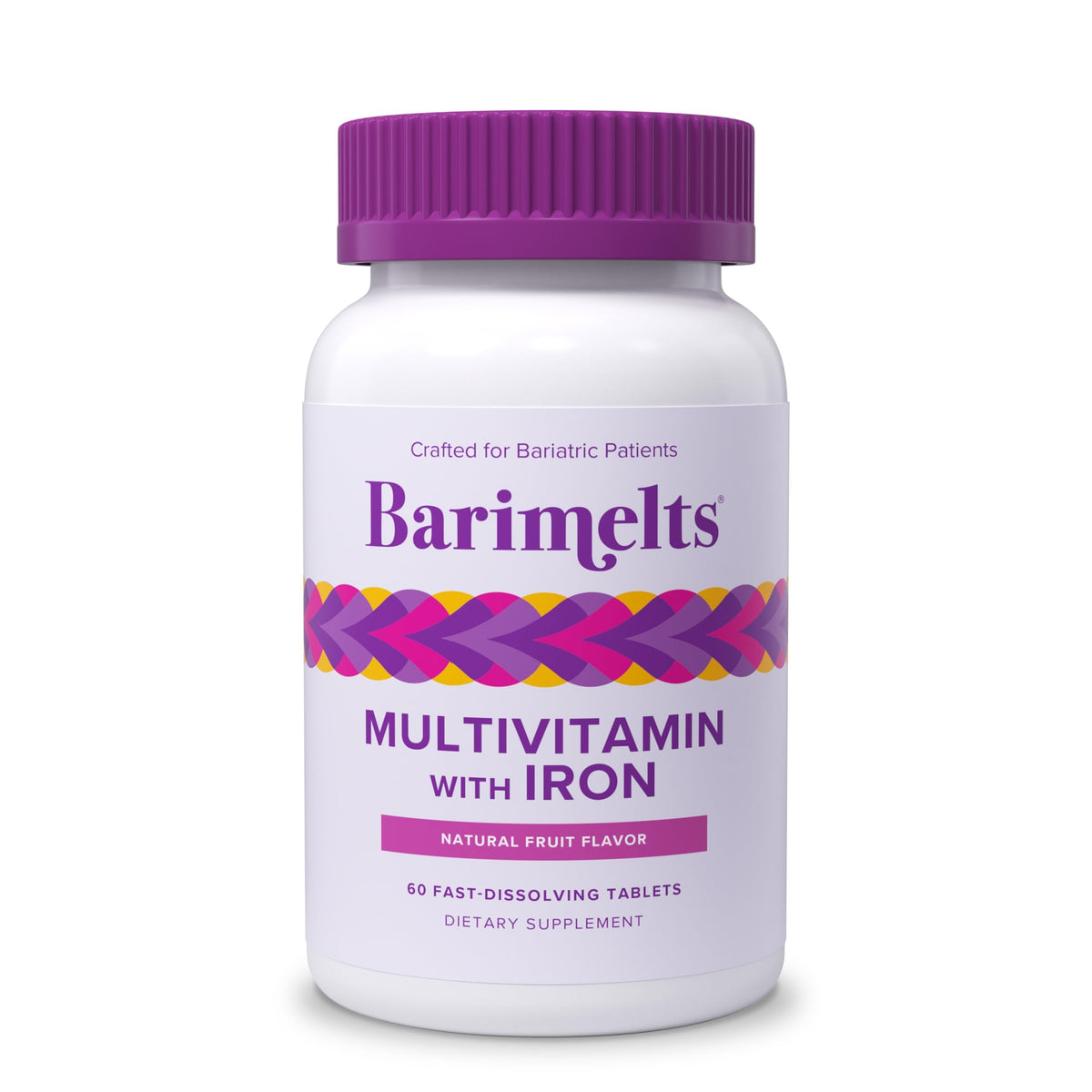 Barimelts multivitamine bariatrique, comprimés fondants, saveur fruitée, soutien nutritionnel après chirurgie.
