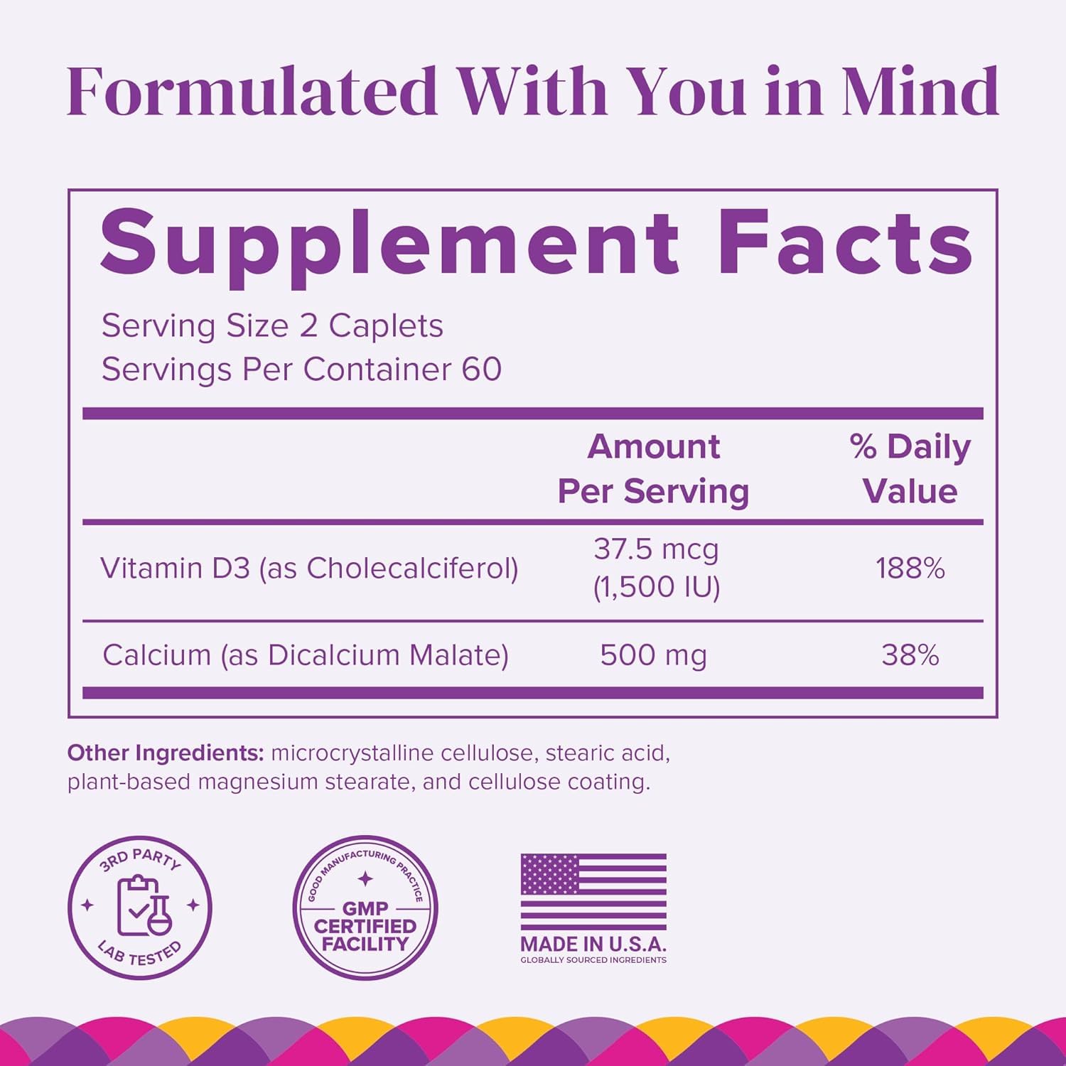 Barimelts Quick-Glide Calcium: dosage 500 mg par portion, simple à suivre.