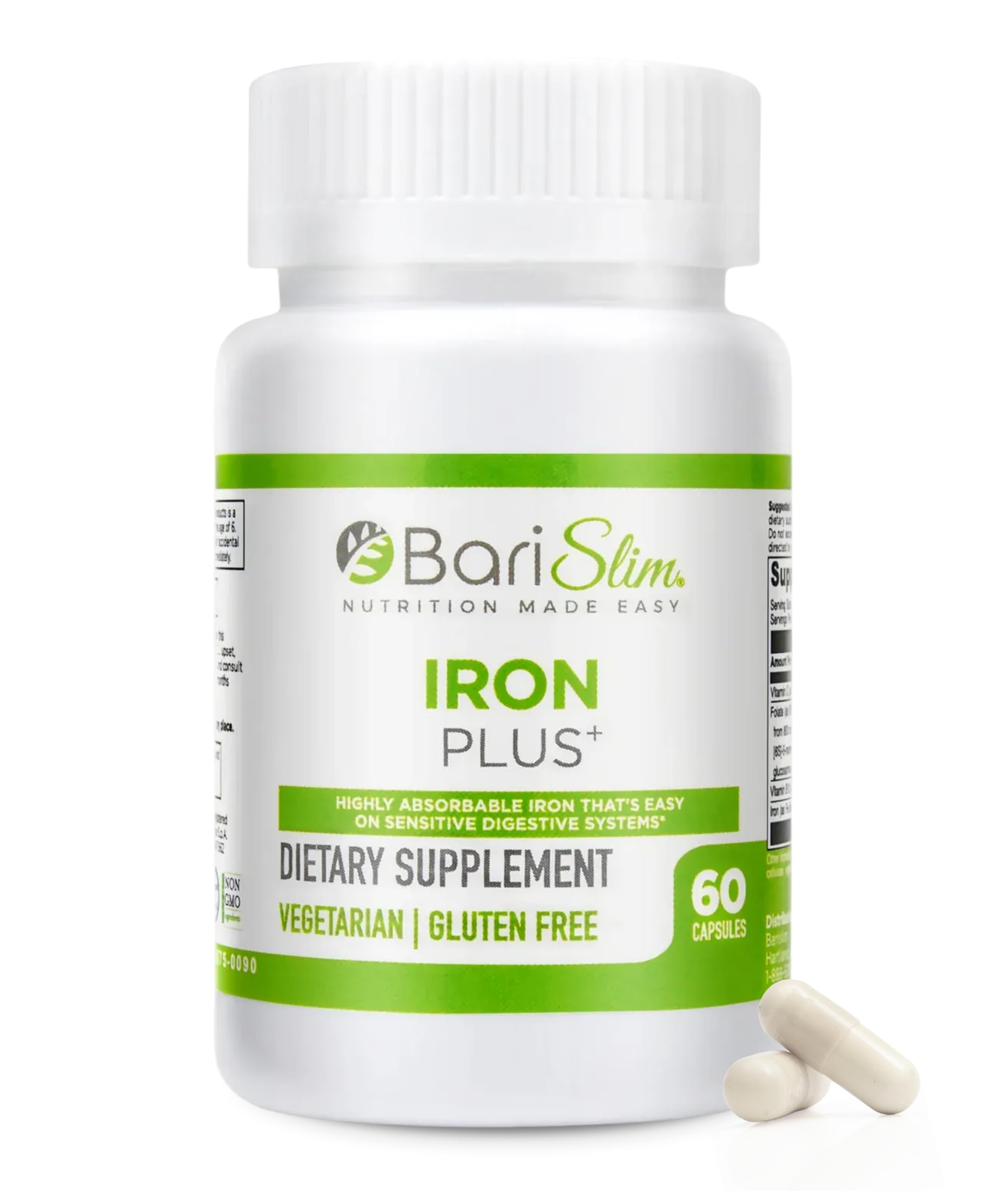 BariSlim Iron Plus - bouteille de compléments soutenant l'énergie après chirurgie bariatique.