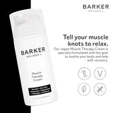 Application de Barker Wellness sur muscles douloureux pour une détente ciblée.