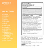 Gomme Barker Wellness Co Shiitake sur flacon, goût agréable et routine.