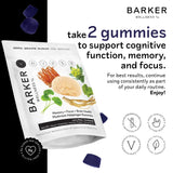 Gommes Barker Wellness, mélange cognitif pour concentration mentale et clarté.