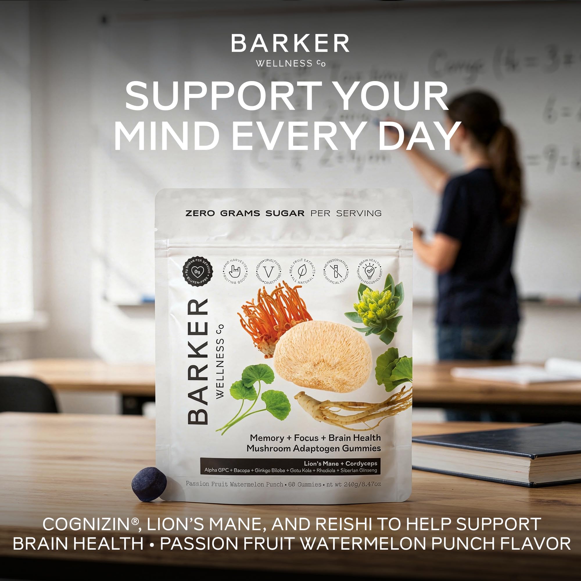 Gommes Barker Wellness saveur fruits de la passion et pastèque.