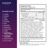 Gommes Barker Wellness Nocturnes, étiquette détaillée, bénéfices relaxants possibles.