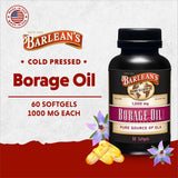 Softgels Barlean's bourrache, gros plan, soutien potentiel de la peau