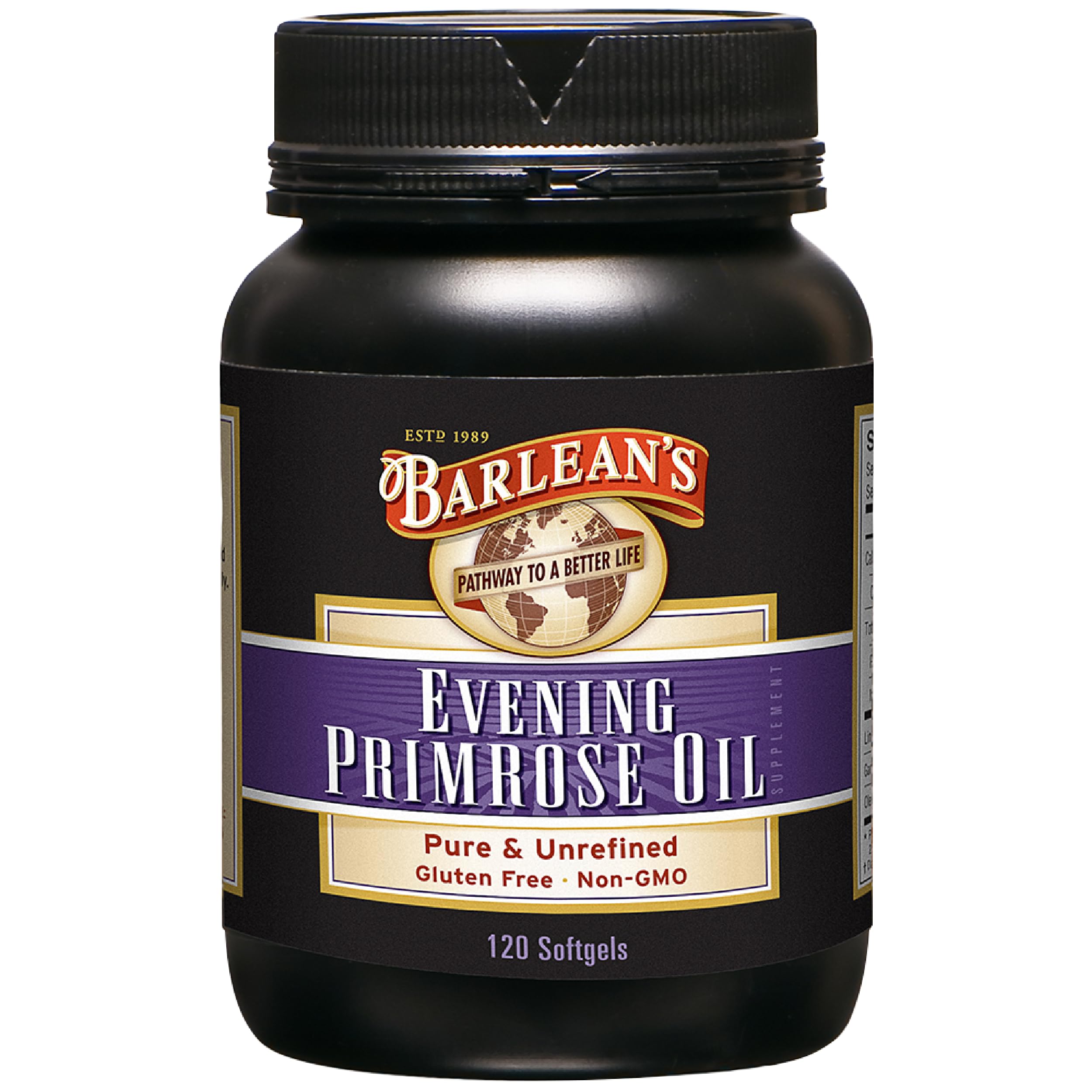 Barlean's huile d'onagre — bouteille pratique pour usage quotidien et bien-être.