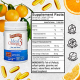 Capacité et emballage Barlean's Ideal Omega 3 60 gélules prêt à l’emploi.