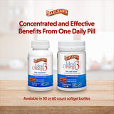 Emballe Barlean's Ideal Omega 3 et étiquette durable sur table.