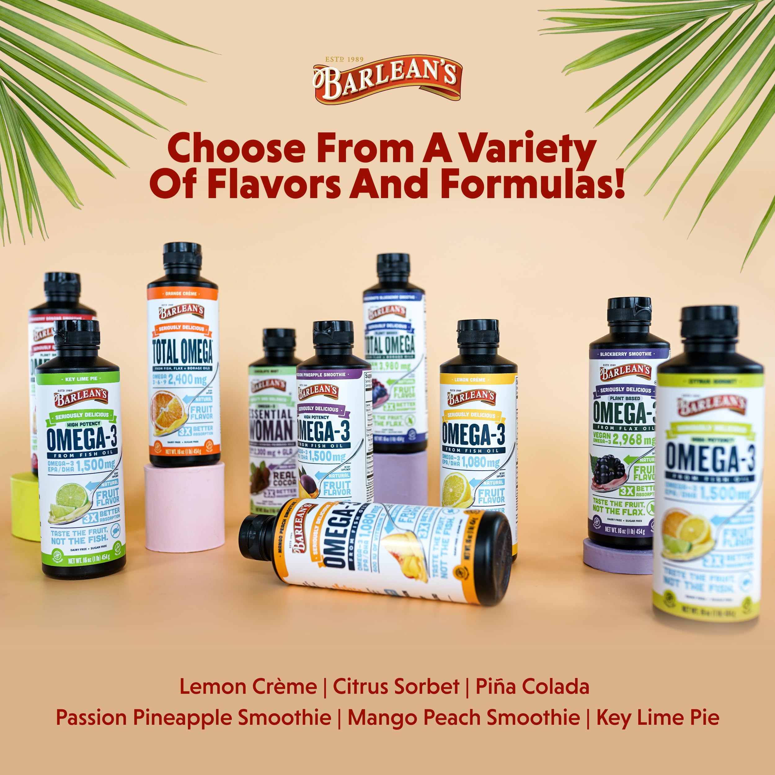 Barlean's, marque de confiance depuis 1989, fabrication américaine.