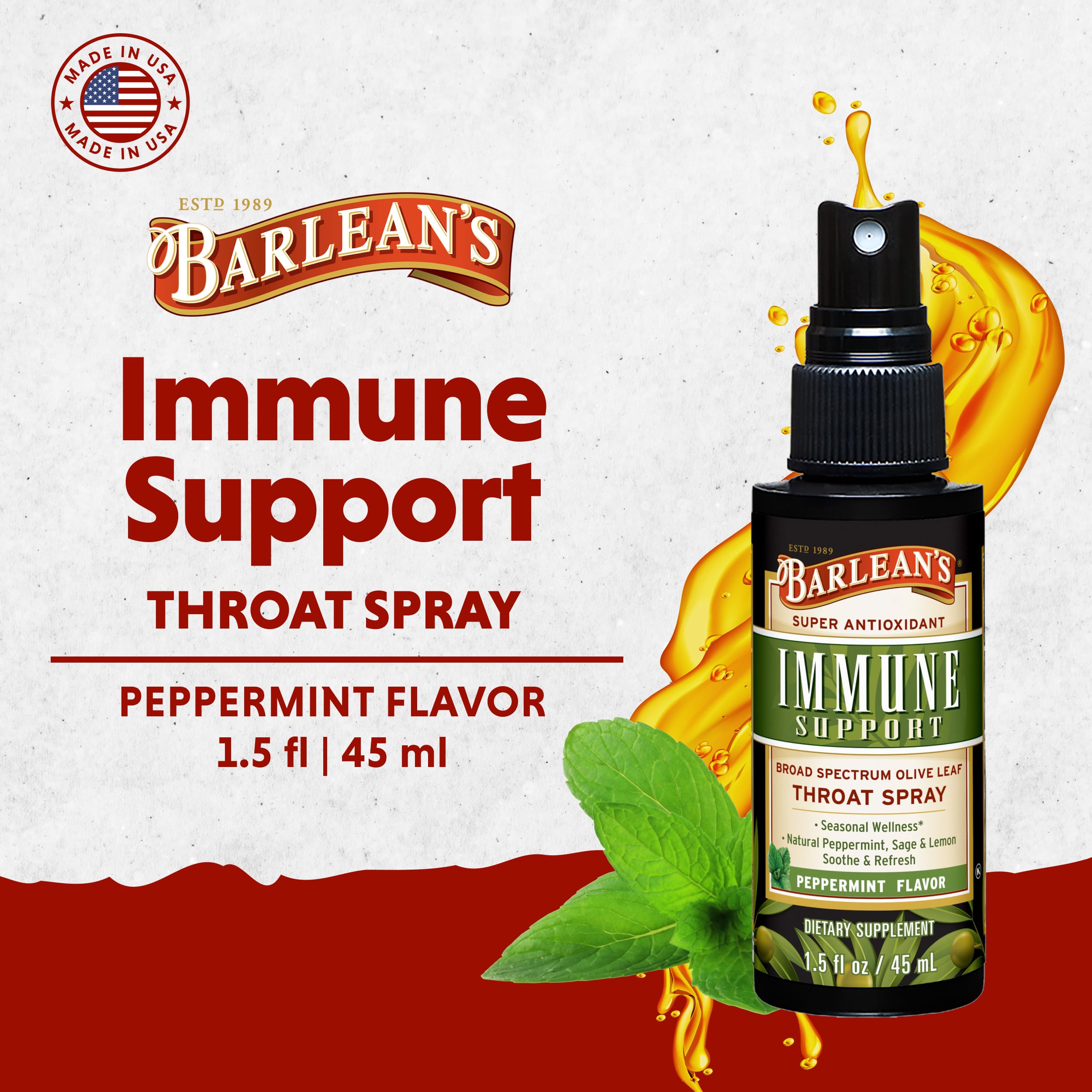 Barlean's Olive Leaf Complex, ingrédients premium, feuilles d'olivier utilisées.