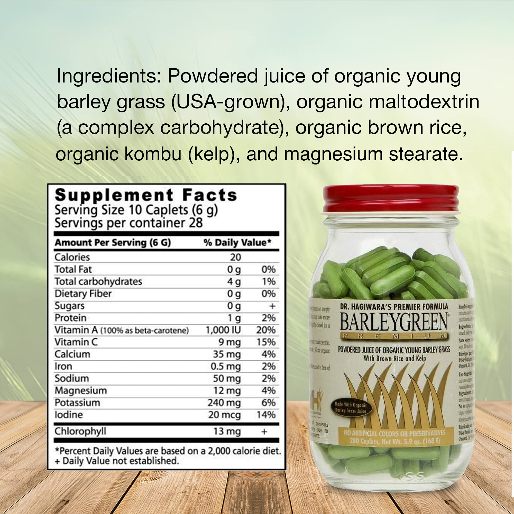 BARLEYGREEN caplets consommées quotidiennement, soutien d'énergie lors de la journée.