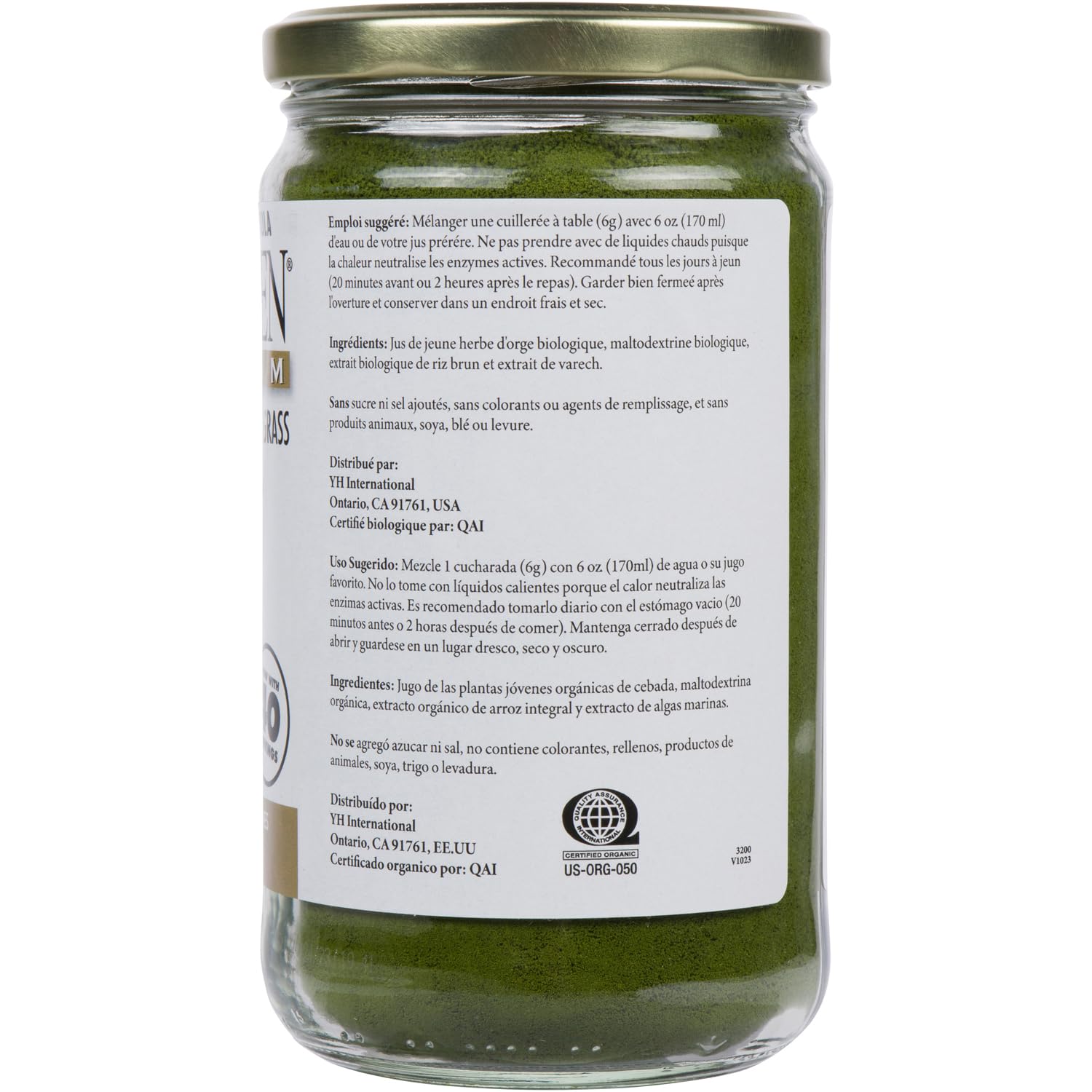 BARLEYGREEN – Ingrédients d’orge, kelp et riz brun, source de nutriments.