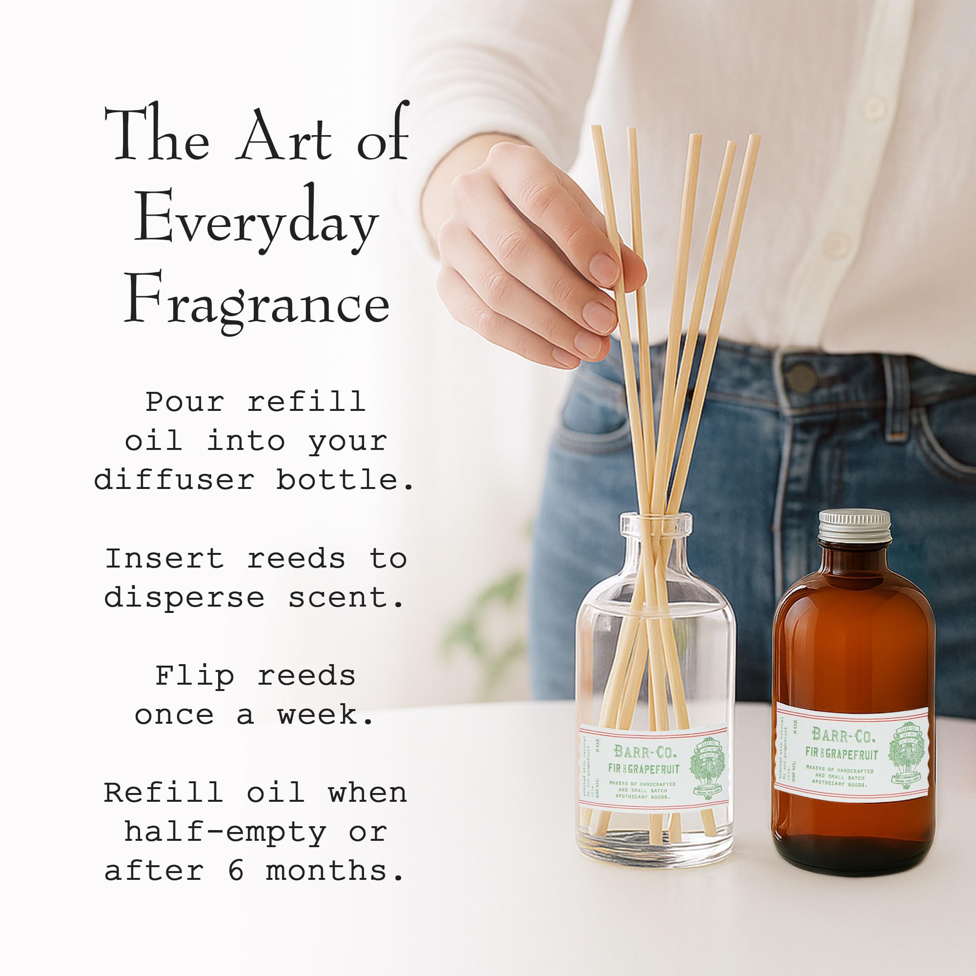 Formule naturelle Barr Co : remplissage diffuseur à base de plantes pour diffusion durable.