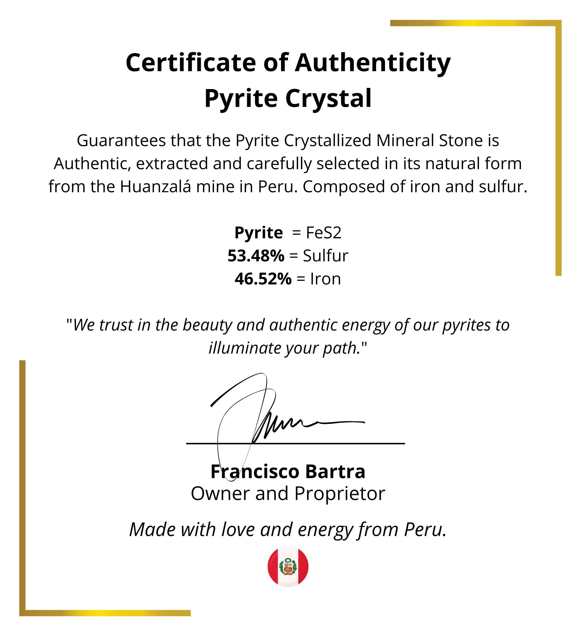Bartra Pyrite : cristal pour bijoux et créations artisanales