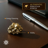 Bartra Pyrite : cristal octaédrique brillant pour amulettes et décor