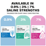 BASE LABORATORIES étiquette 7% saline pour identification rapide.
