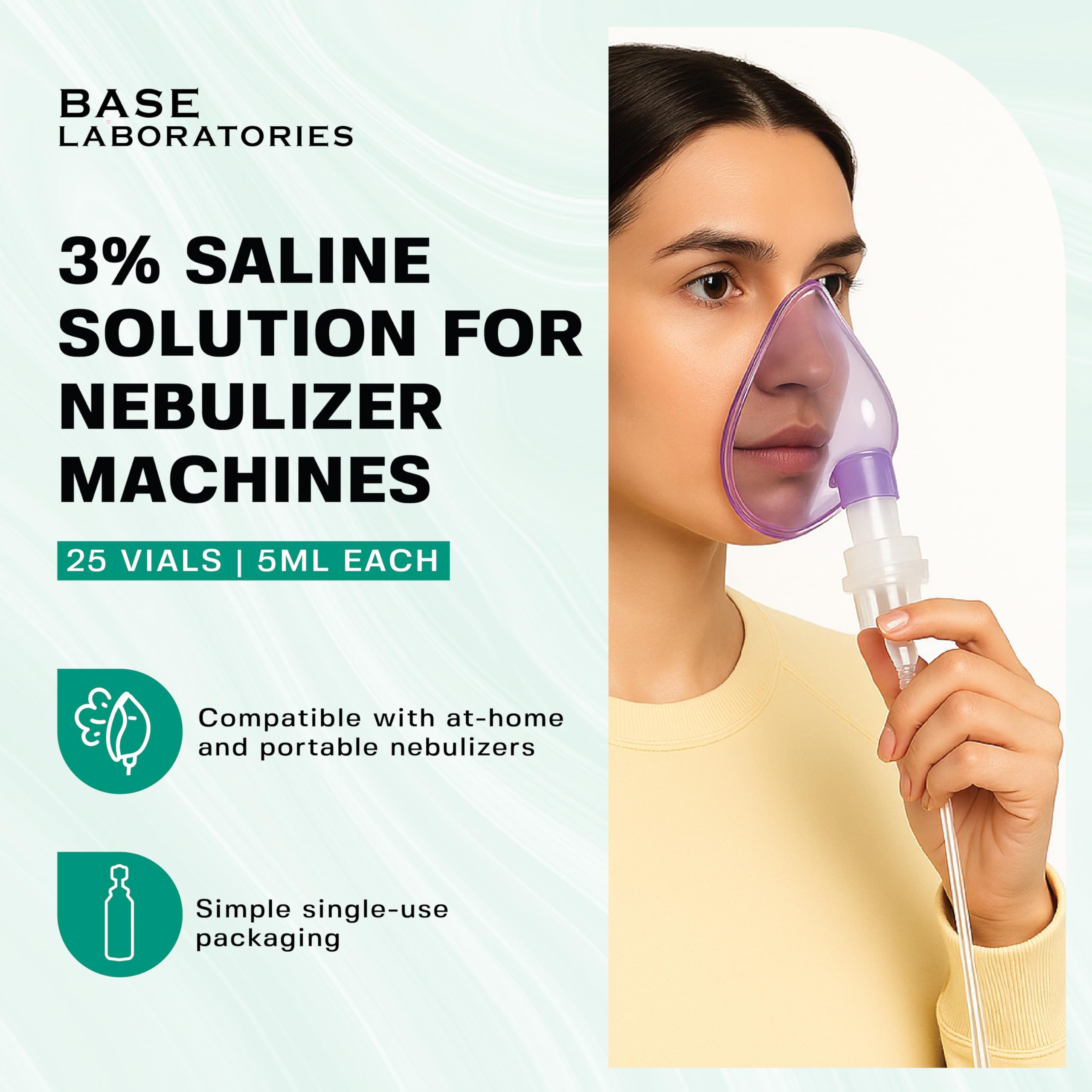 BASE LABORATORIES flacons saline 3% 5 ml, dose unitaire pratique