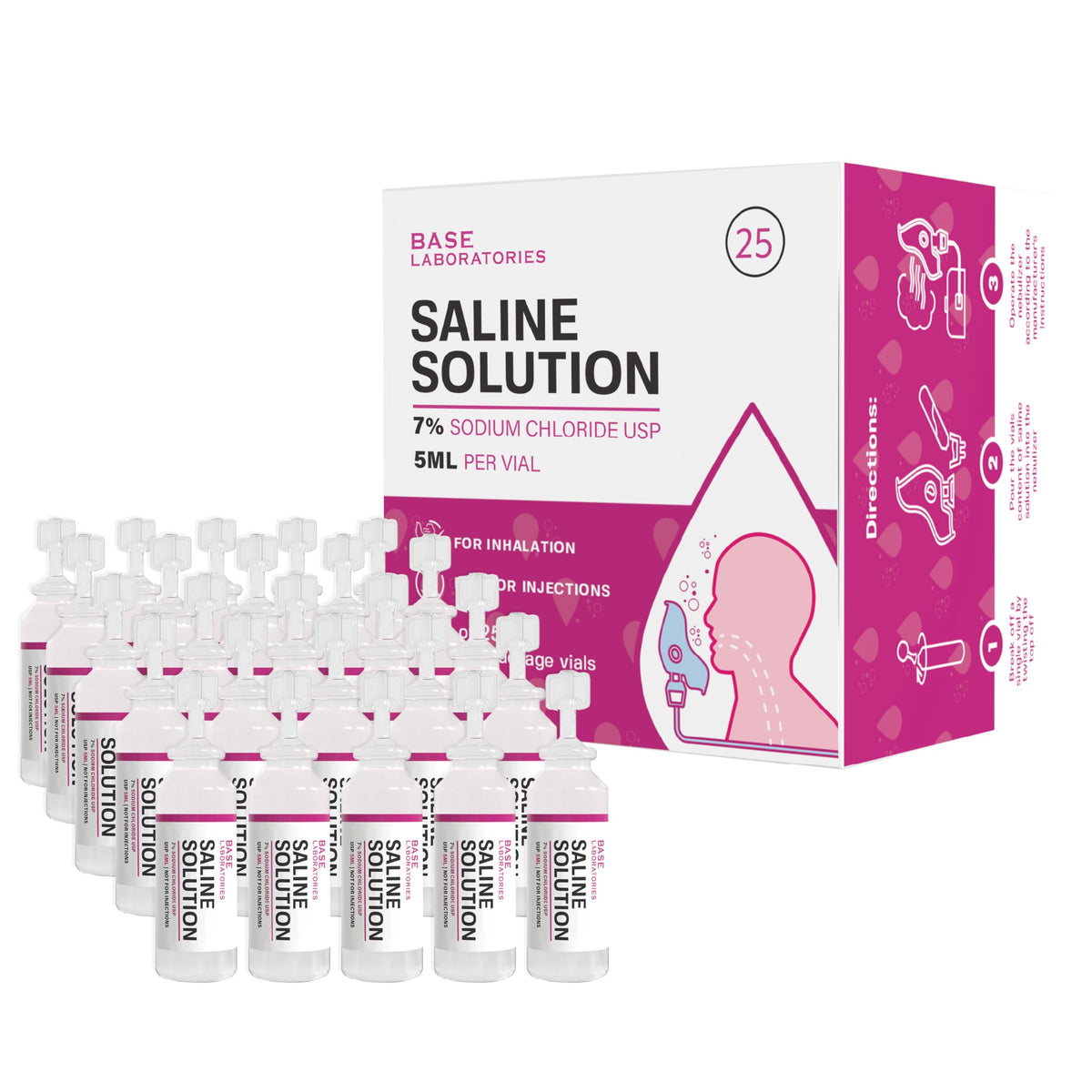 BASE LABORATORIES solution saline 7% en flacons 5 ml pour inhalation.