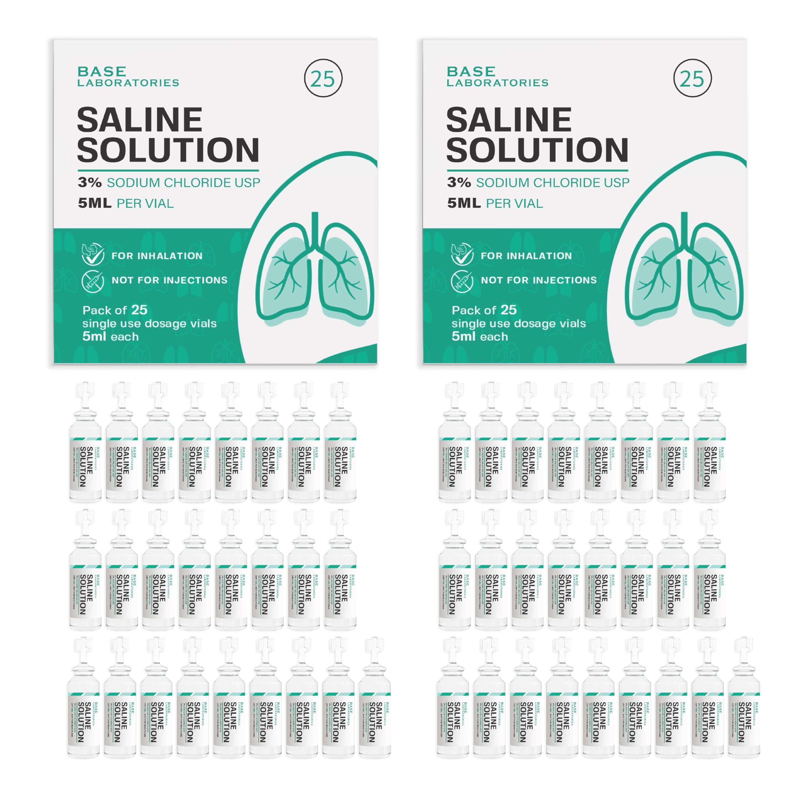 BASE LABORATORIES – nébuliseur-bouteille 5 ml, solution saline 3% pour inhalation.