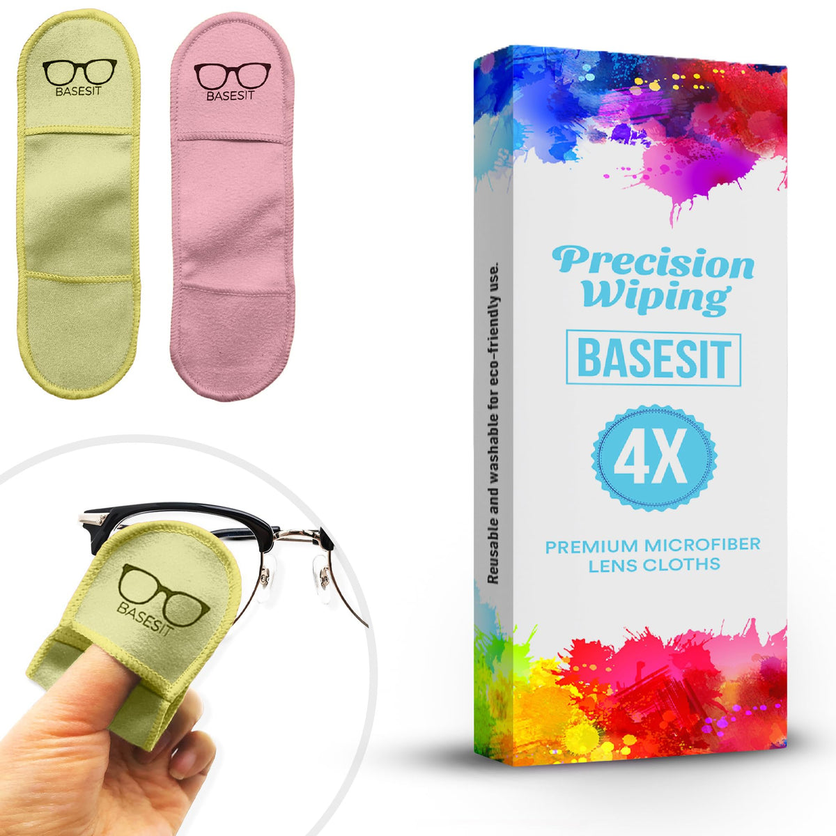 Basesit chiffon-lunettes rose: nettoyage en douceur sans rayures.