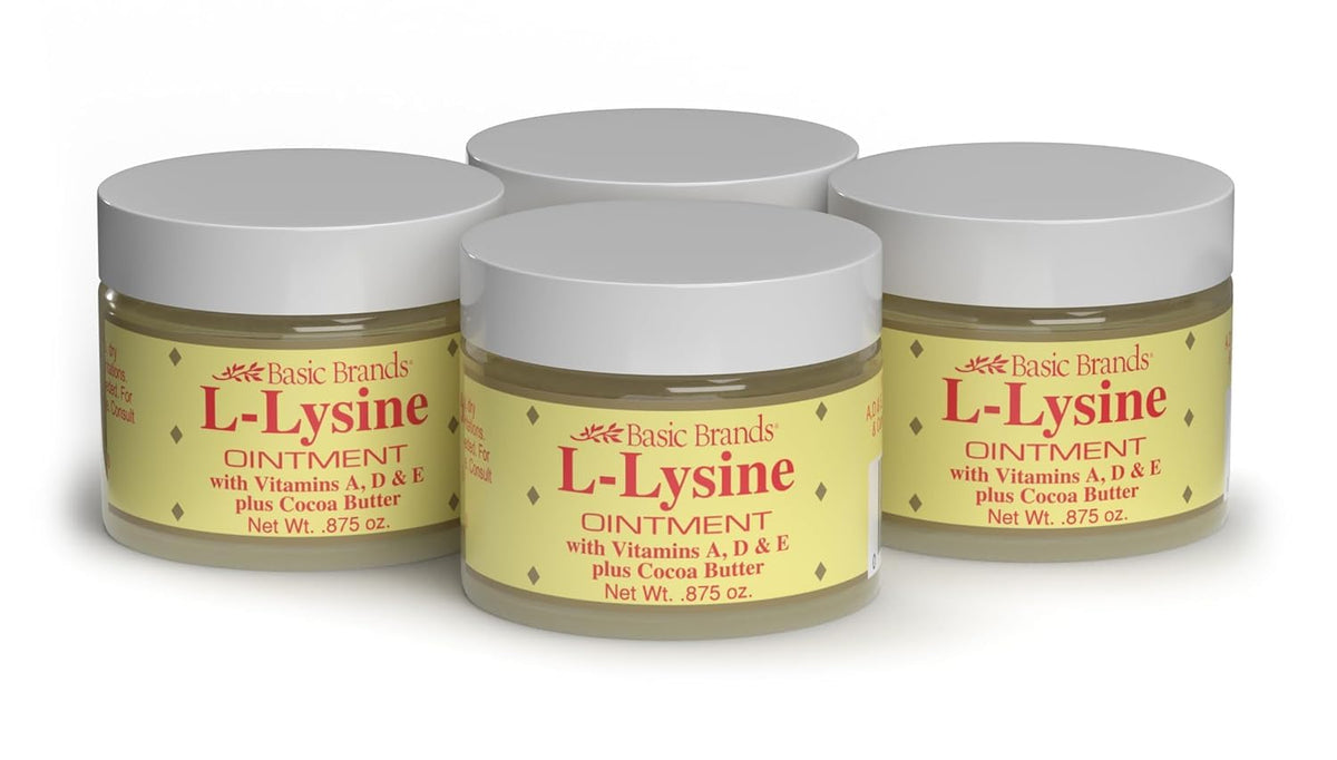 Pommade Basic Brands Lysine dans le pot, prêt à l'emploi pour soin ciblé des lèvres