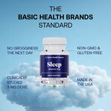 Basic Brands Sleep Mélatonine 3 mg, flacon pratique pour une routine nocturne.