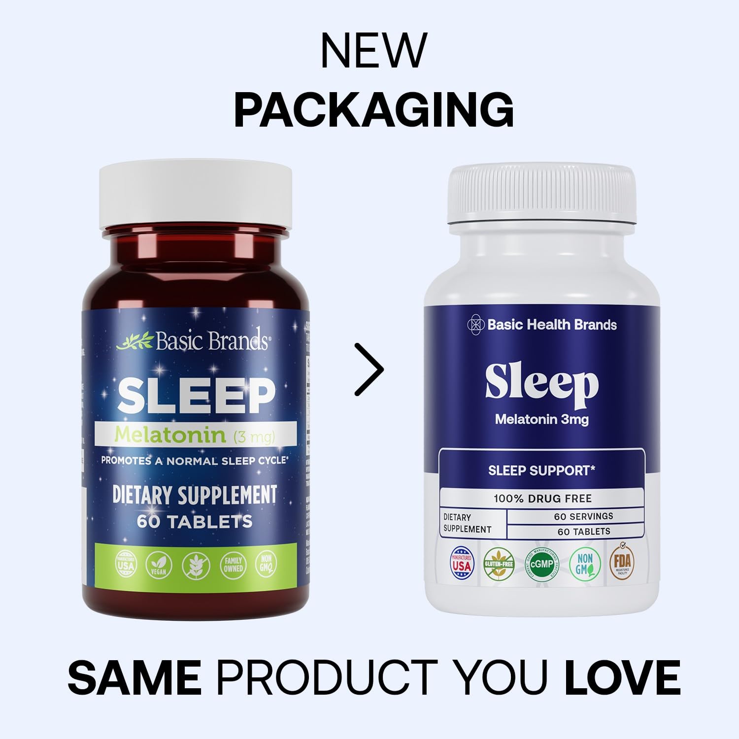 Basic Brands Sleep Mélatonine 3 mg, rituel sommeil favorisant relaxation et repos.