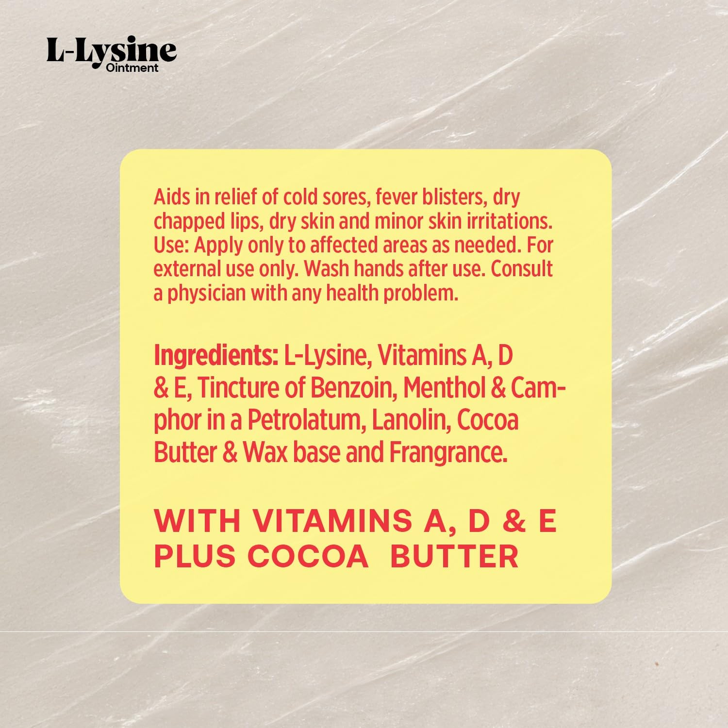 Pack de 10 pommades Lysine Basic Brands pour une routine pratique