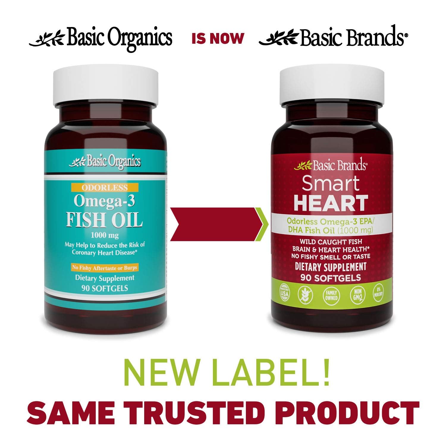 Basic Brands Smart Heart gélules molles sans odeur, faciles à avaler.