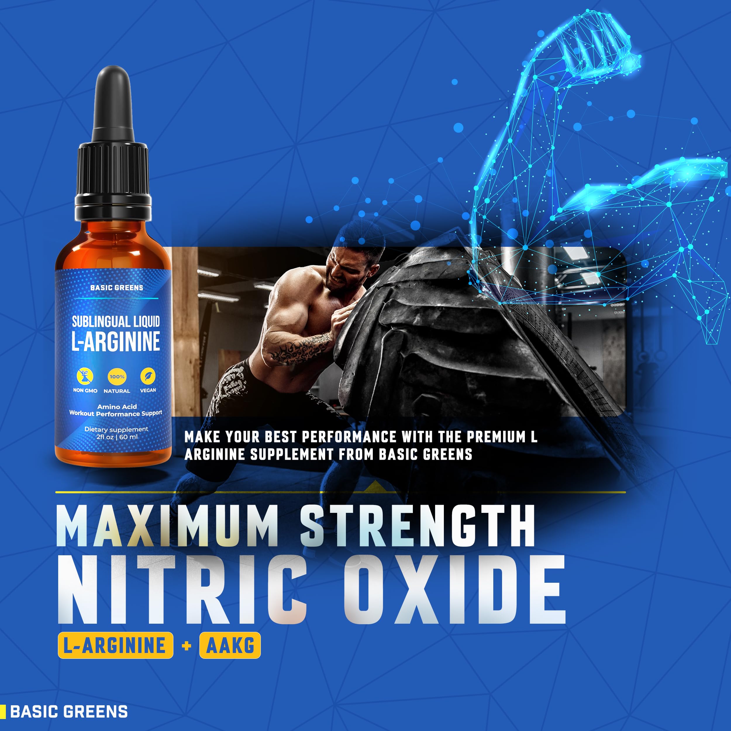 BASIC GREENS L-Arginine – AAKG et poudre de betterave améliorant l'oxygénation et la performance