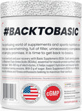 Basic Supplements BCAA, électrolytes 450 mg, hydratation supportée pendant l'entraînement.