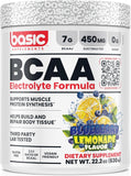Basic Supplements BCAA poudre 7g, dose précise pour récupération musculaire potentielle.
