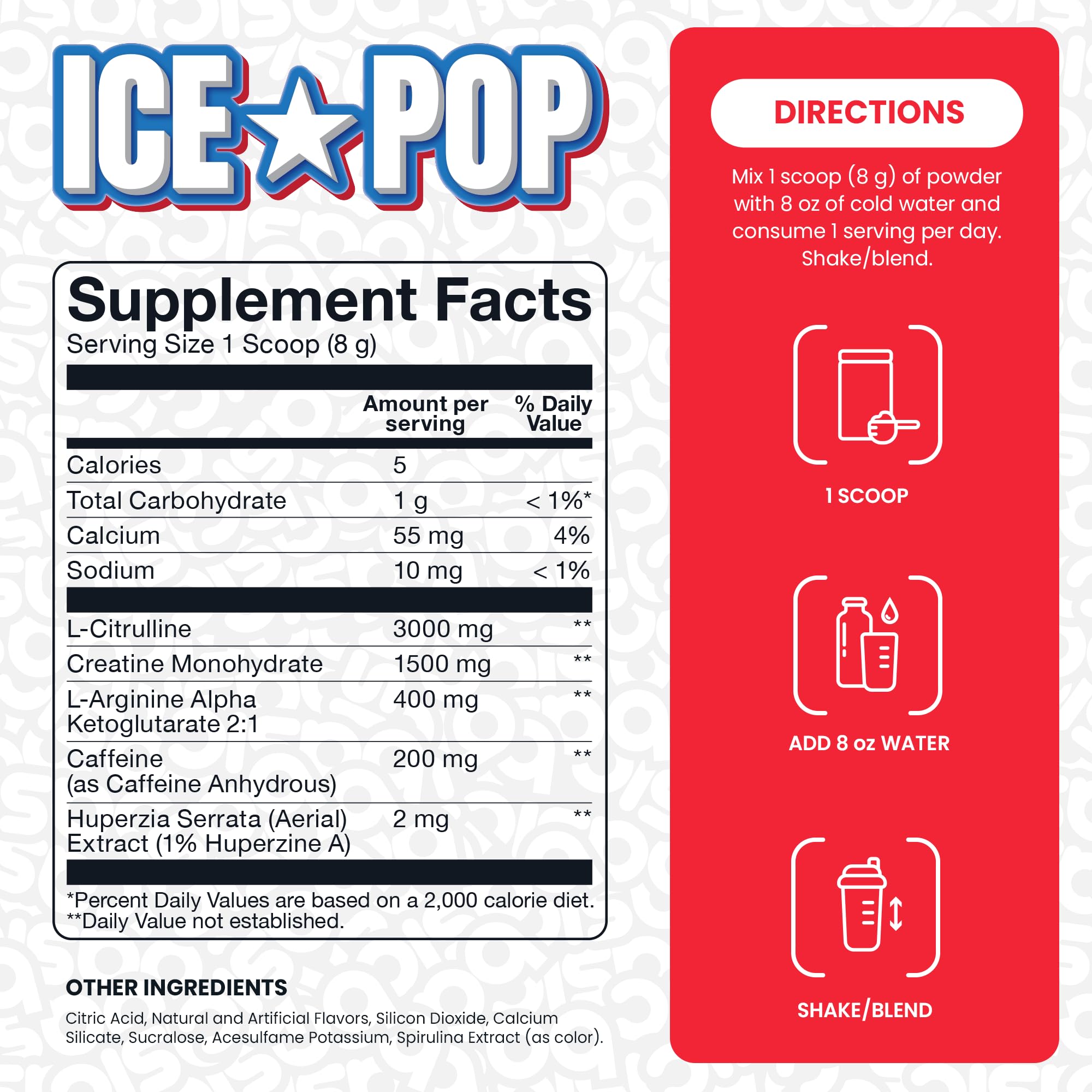 Étiquette BASIC SUPPLEMENTS Pre-Workout mettant en avant vegan et sans sucre