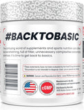 Poudre BASIC SUPPLEMENTS Pre-Workout se dissolvant dans l'eau pour l'endurance