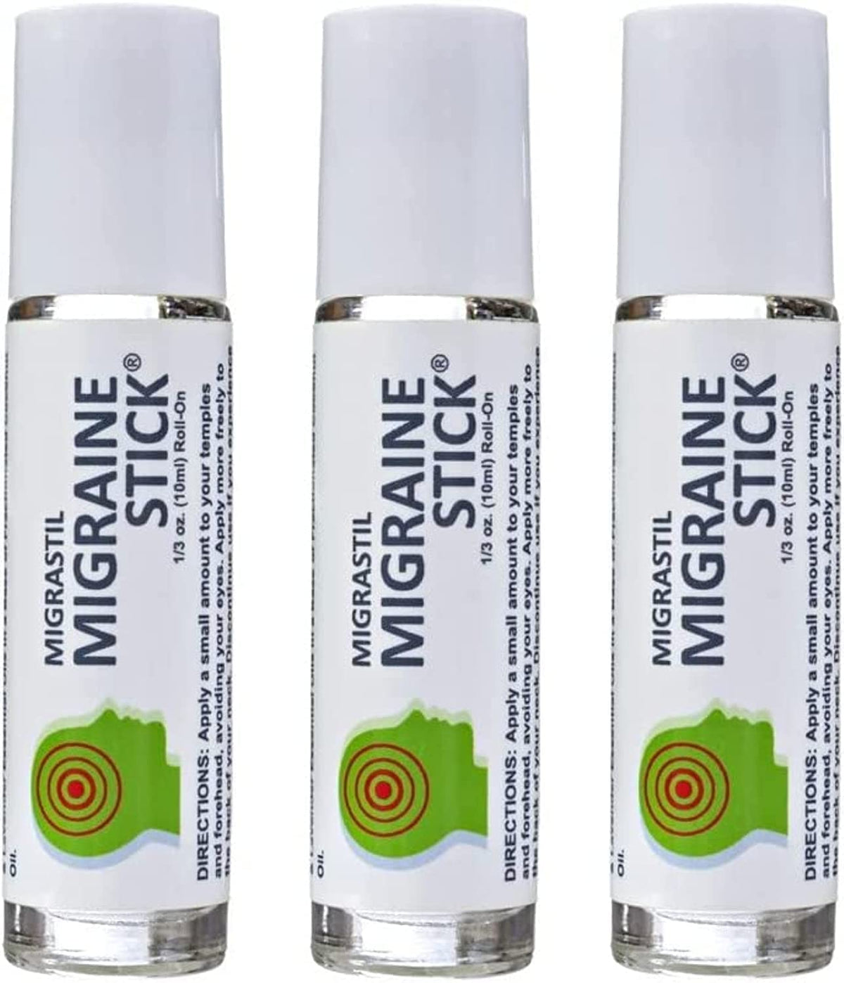 Basic Vigor Migraine Stick sur les tempes pour un soulagement rapide.