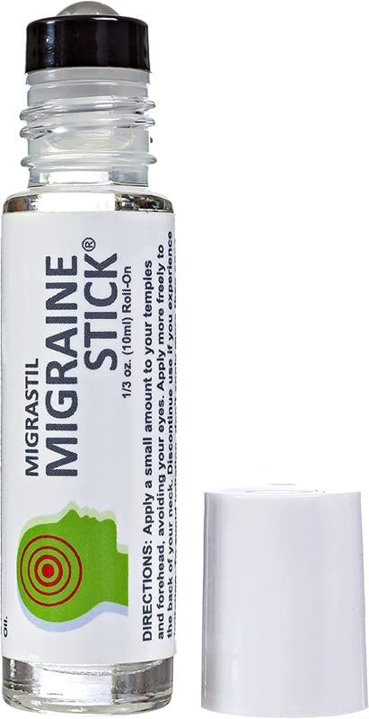 Rouleau métallique du Migraine Stick pour une glisse fluide et sans fuite.