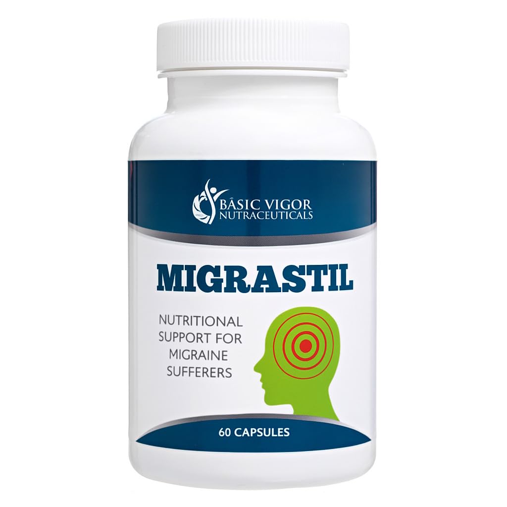 Basic Vigor Migrastil, bouteille de capsules pour soutenir le bien-être quotidien.