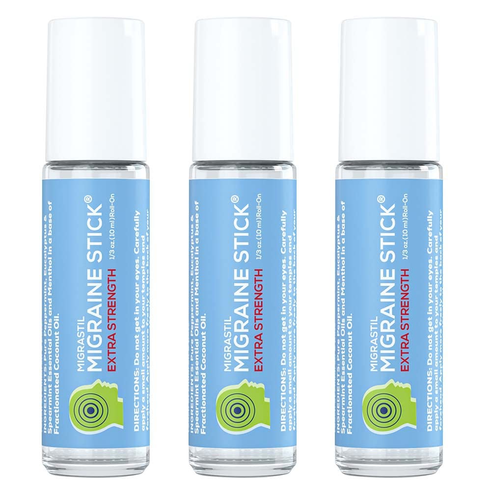 Basic Vigor Migrastil roll-on menthol appliqué sur le cou et les tempes.