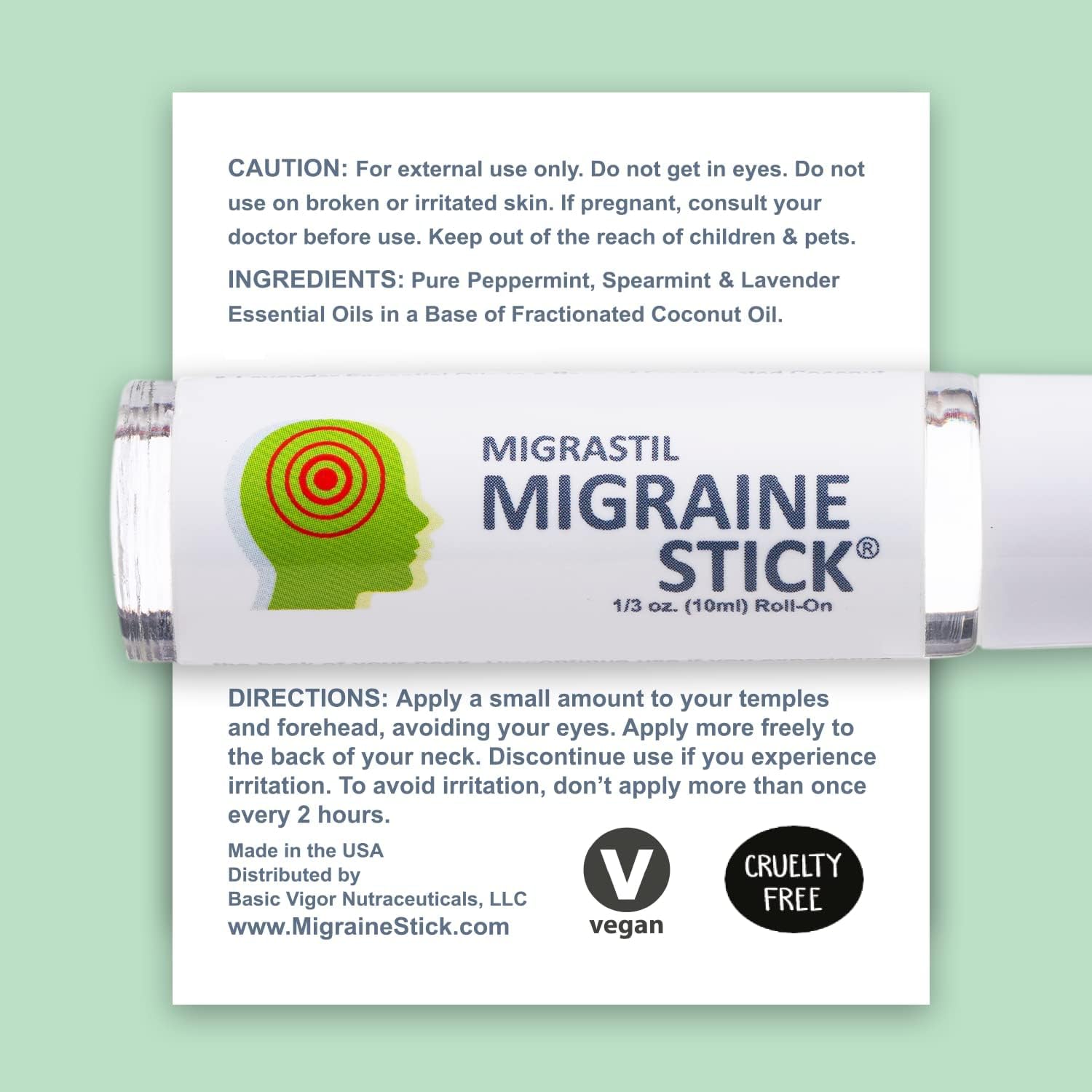 Basic Vigor Migrastil Stick application sur tempes pour rafraîchissement