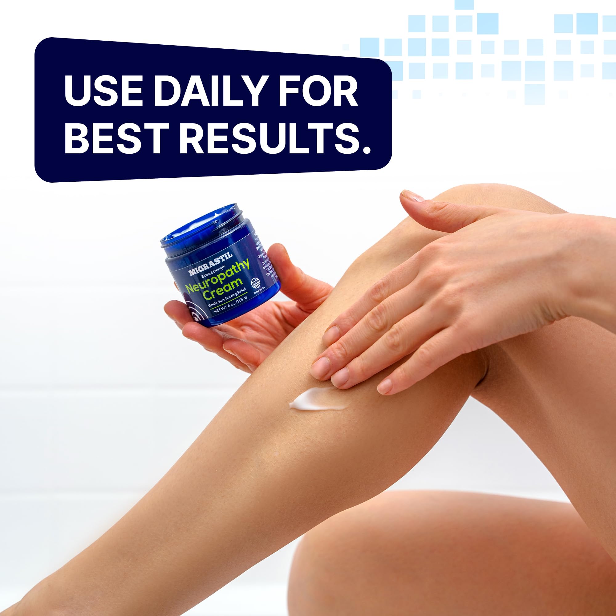 Basic Vigor Migrastil utilisé au coucher pour un soin nocturne.