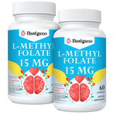 Basigano : bouteille L-méthylfolate 15 mg pour le bien-être quotidien.