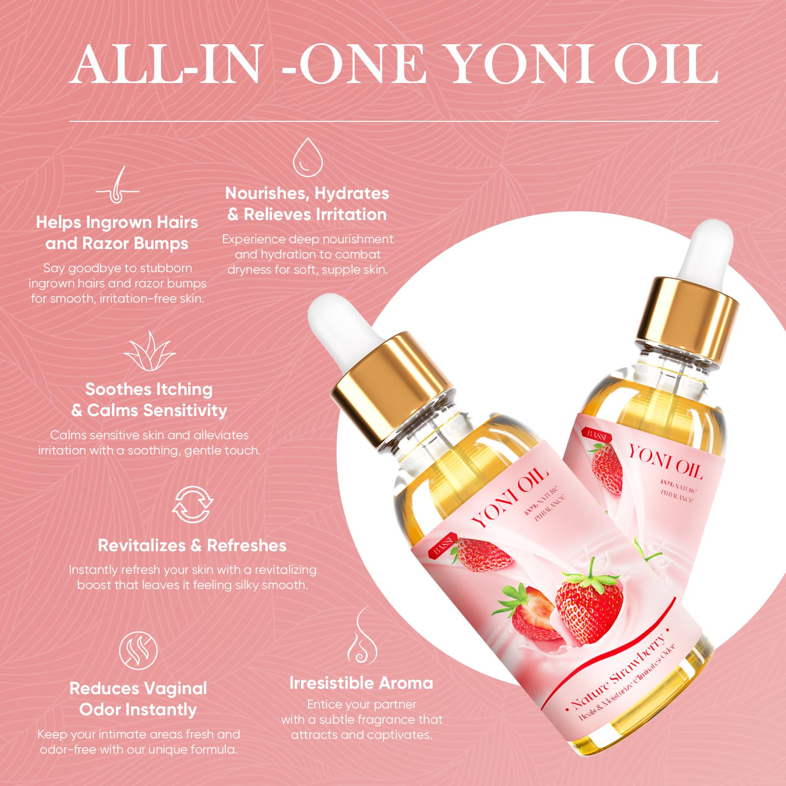 Parfum fraise naturel de BASSI, sillage discret après application.
