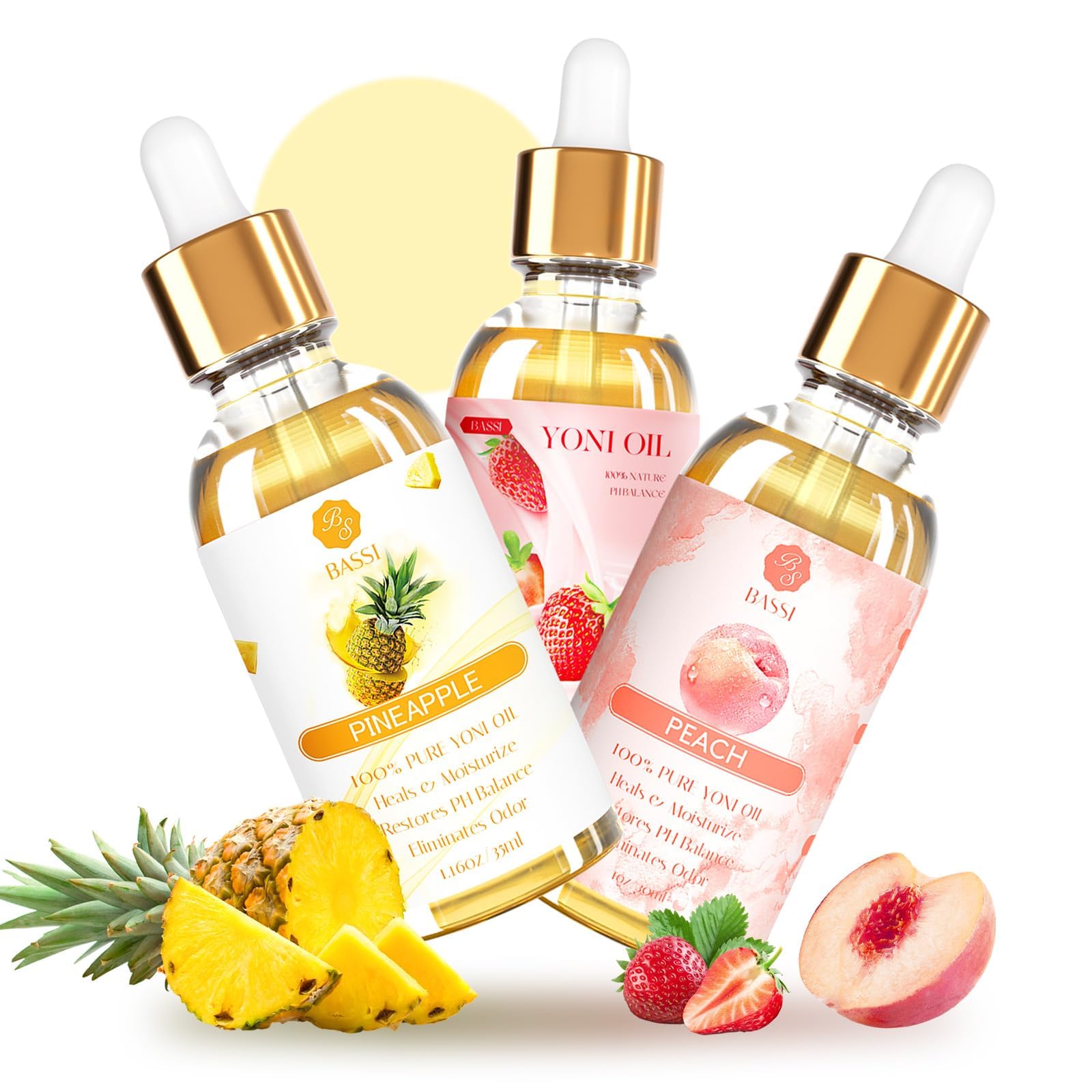 Huile intime BASSI dans une bouteille 1 oz pour l'hydratation.