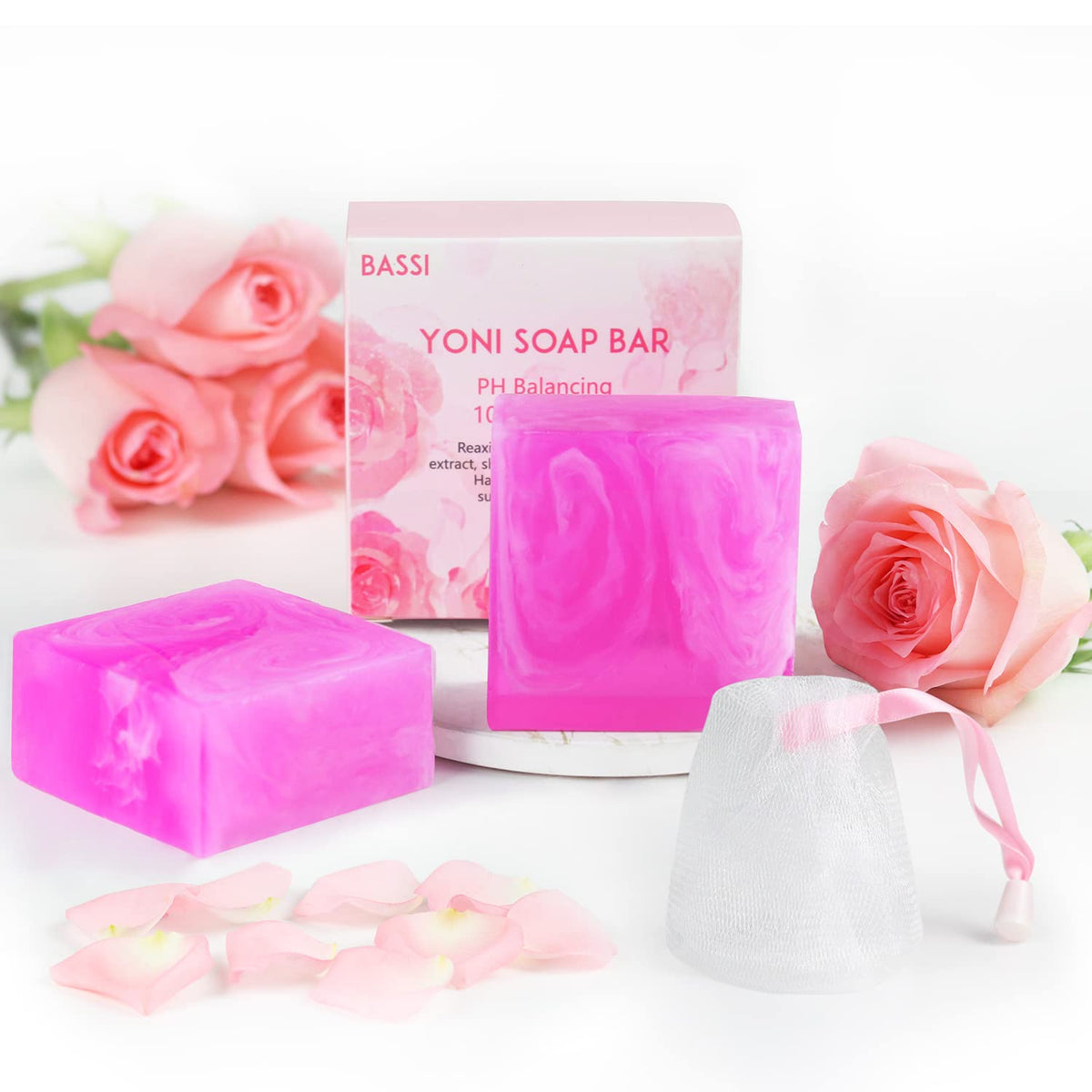 Savon Yoni BASSI en emballage, soin intime naturel et pratique.