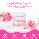 Savon Yoni BASSI à la rose, parfum doux et apaisant.