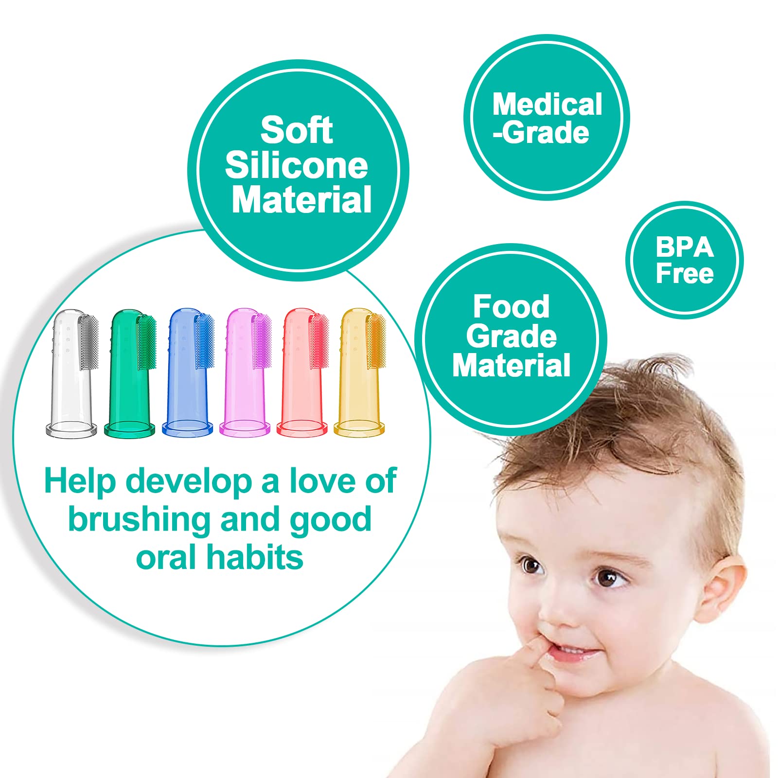 Bassion brosses-doigts bébé, cadeau pratique pour nouveaux-nés et tout-petits.