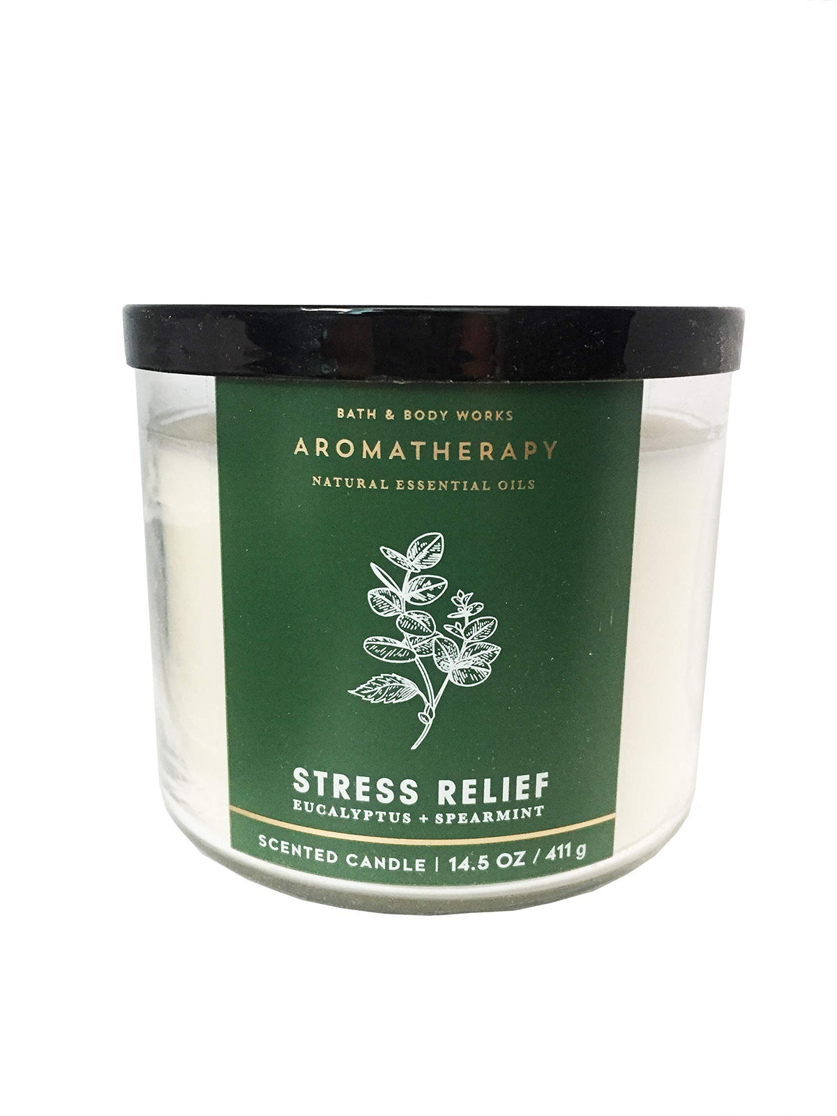 Bougie Bath & Body Works Aromathérapie Stress Relief Eucalyptus Spearmint, parfum durable favorisant concentration et clarté