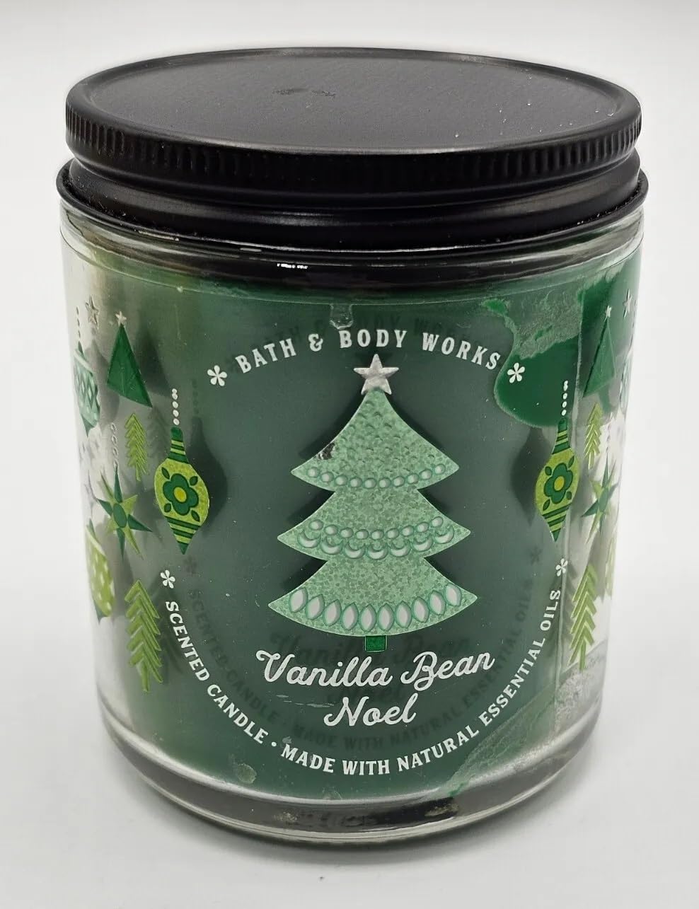 Bougie Bath & Body Works à mèche simple Vanille Noel, parfum longue durée.