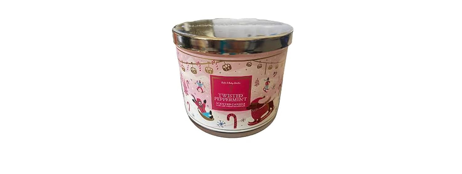 Bougie Bath & Body Works Twisted Peppermint 14 oz pour ambiance fraîche et cocooning.