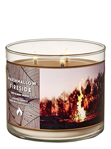 Bougie Bath & Body Works Marshmallow Fireside, étiquette élégante pour une ambiance parfumée